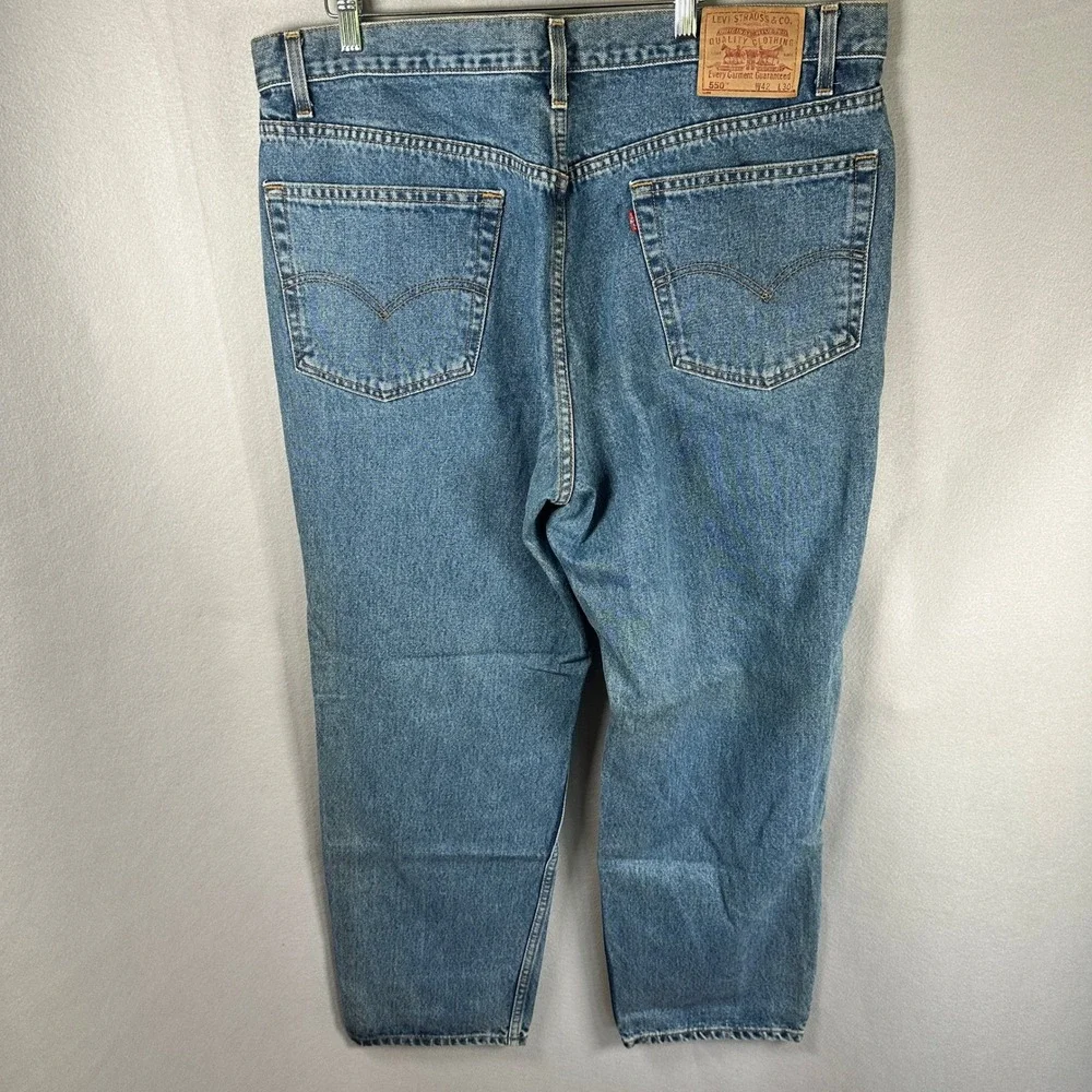 VTG Levi Strauss 550 Jeans Men W42 L30 Relaxed Medium Blue Denim GUC